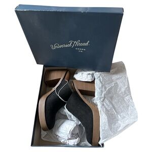 Universal Thread Womens Tess Platform Mule Heels Black Size 8.5‎ NIB